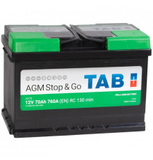 Аккумулятор TAB AGM Stop&Go 70R обр. пол. 760А 278x175x190