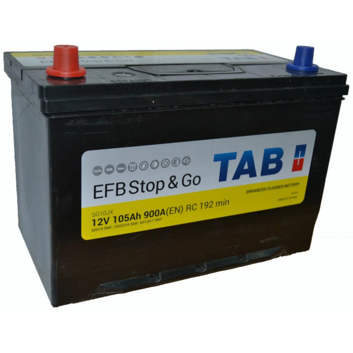 Аккумулятор TAB EFB STOP & GO Asia 105L прям. пол. 900A 306x173x220