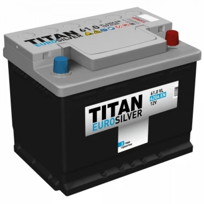 Аккумулятор TITAN EUROSILVER 61R обр. пол. 600А 242x175x190
