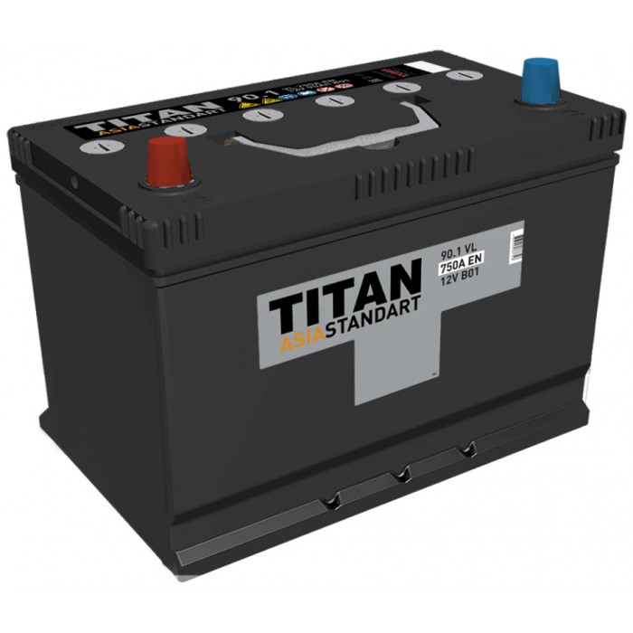Аккумулятор TITAN STANDART Asia 90L прям. пол. 750A 306x173x220