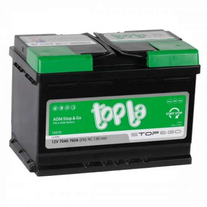 Аккумулятор Topla AGM STOP-N-GO 70R обр. пол. 760A 278x175x190
