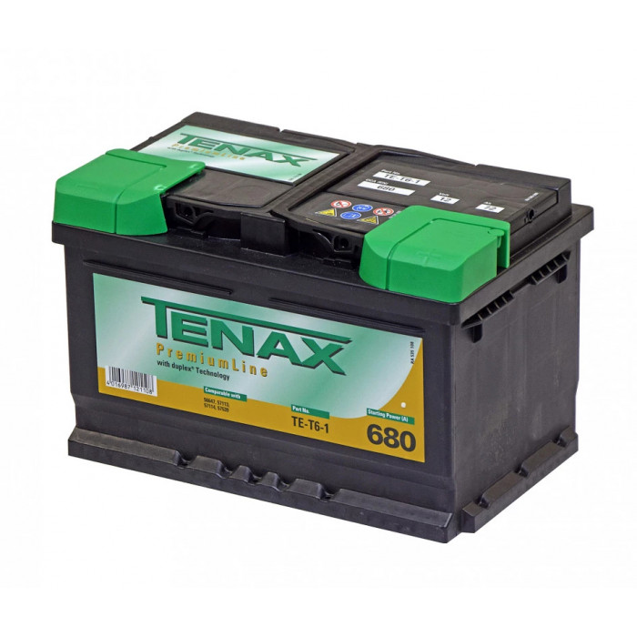 Аккумулятор Tenax Premium 72R обр. пол. низкий 680A 278x175x175