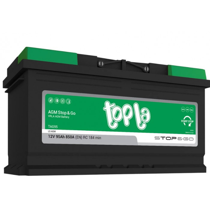 Аккумулятор Topla AGM STOP-N-GO 95R обр. пол. 850A 353x175x190