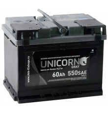 Аккумулятор UNICORN GREY 60R обр. пол. 500A 242x175x190