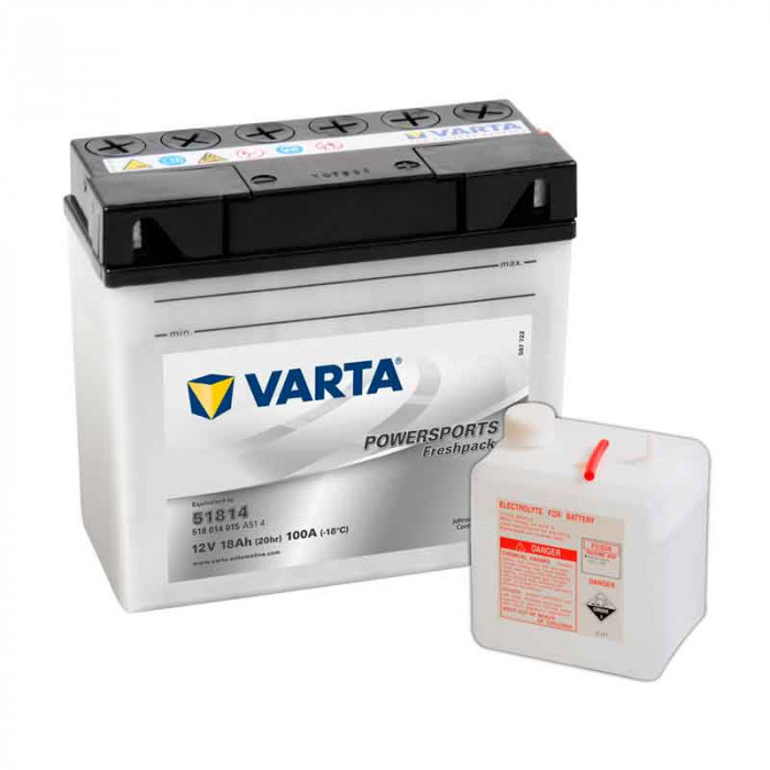 Аккумулятор Мото VARTA Powersports Freshpack 51814 18Ач обр. пол. 240А 186x82x171 (YTX20L-BS, YTX20HL-BS, YB16L-B, YB18L-A)