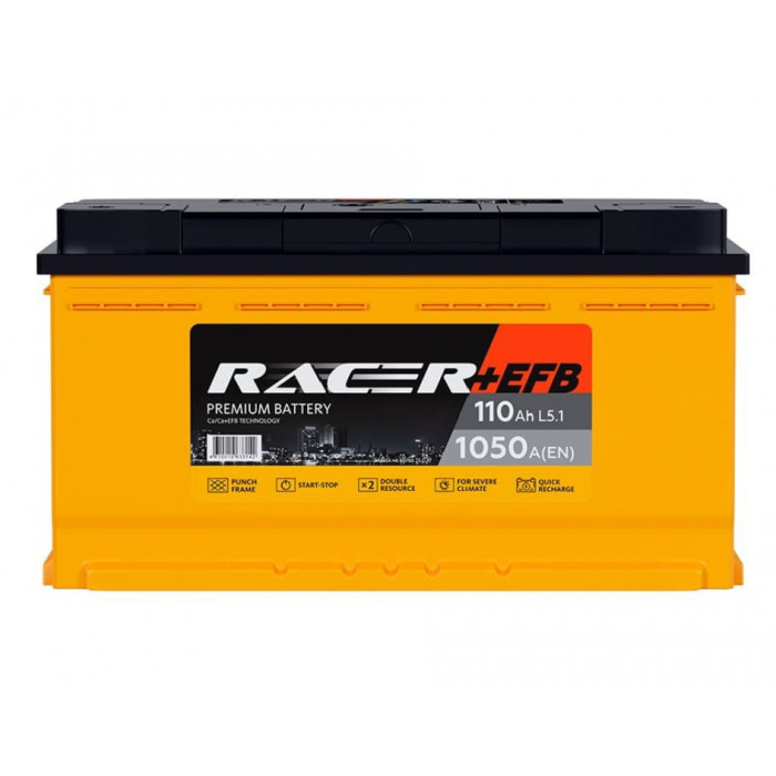 Аккумулятор RACER EFB (АКОМ) 110L прям. пол. 1050A 353x175x190