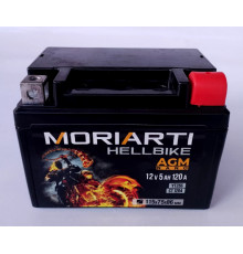 Аккумулятор для мототехники Moriarti HELL BIKE AGM 5Ач 120А обр. пол. 115х75х86 (YTZ5S, СТ 1204)