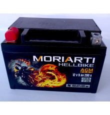 Аккумулятор для мототехники Moriarti HELL BIKE AGM 9Ач 200А прям. пол. 150х87х105 (YTX9-BS, СТ 1209)