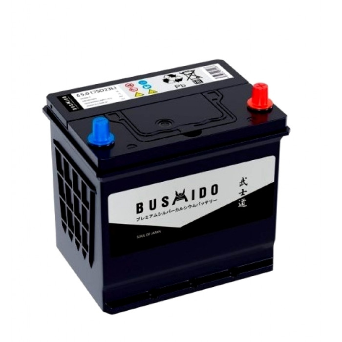 Аккумулятор BUSHIDO 75D23L 65R обр. пол. 590A 232x172x220