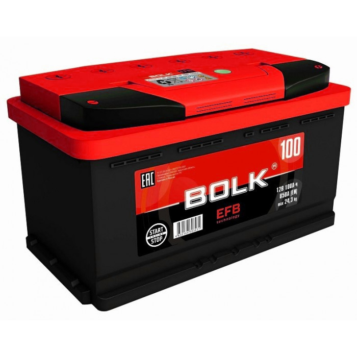 Аккумулятор BOLK 100R обр. пол. 850А 353х175х190