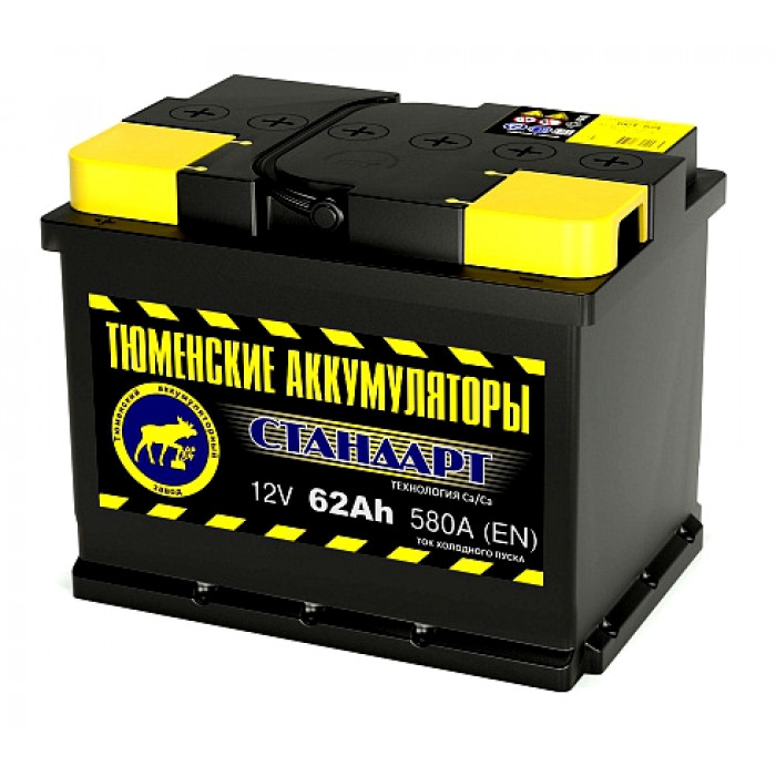 Аккумулятор Тюменский СТАНДАРТ 62R обр. пол. 580A 242x175x190