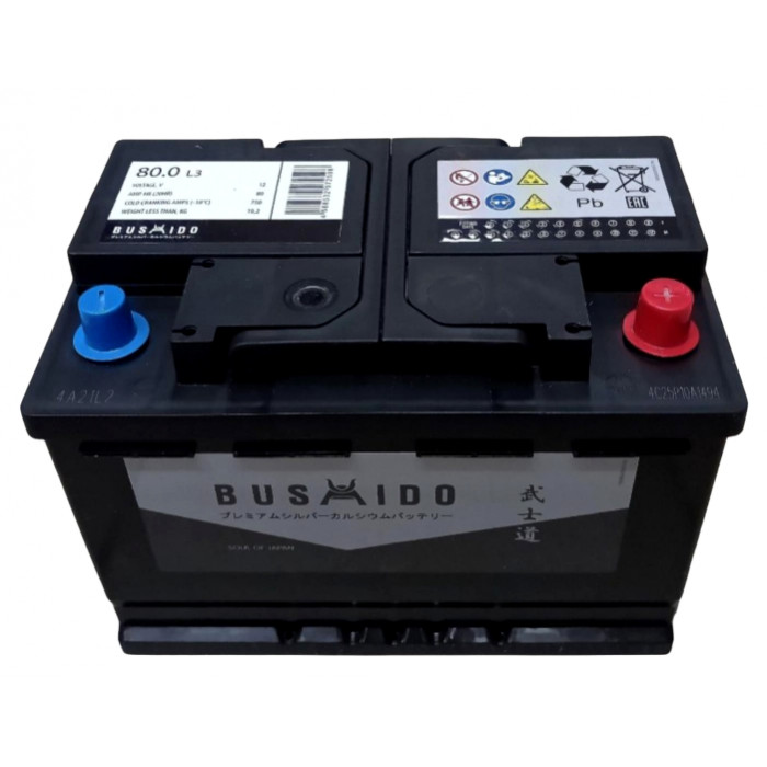 Аккумулятор BUSHIDO L3 80R обр. пол. 750А 278х175х190