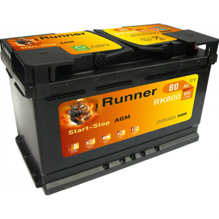 Аккумулятор RUNNER AGM L4 RK800 80R обр. пол. 800A 315x175x190