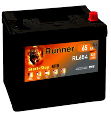 Аккумулятор RUNNER EFB D23 RL654 65R обр. пол. 630A 232x173x220