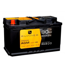 Аккумулятор RUNNER AGM L4 RK820 80L прям. пол. 800A 315x175x190
