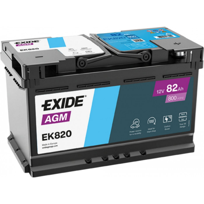 Аккумулятор EXIDE Start-Stop AGM 82R обр. пол. 800А 315x175x190 (EK820) France