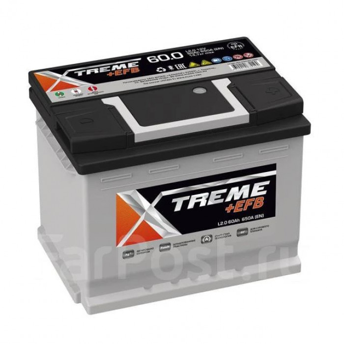 Аккумулятор XTREME +EFB 60R обр. пол. 650A 242x175x190