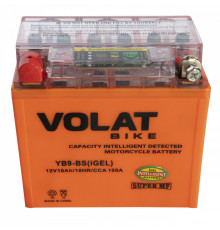 Аккумулятор для мототехники VOLAT iGEL YB9-BS 10Ач 100А прям. пол. 137х77х135 (СТ 1210; 12N9-4B-1, SMT 12-10, 12N9-4B-1-Gel))