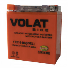Аккумулятор для мототехники VOLAT iGEL YTX16-BS 16Ач 230А прям. пол. 150x87x161 (YTX16-BS, СТ 1216.1)