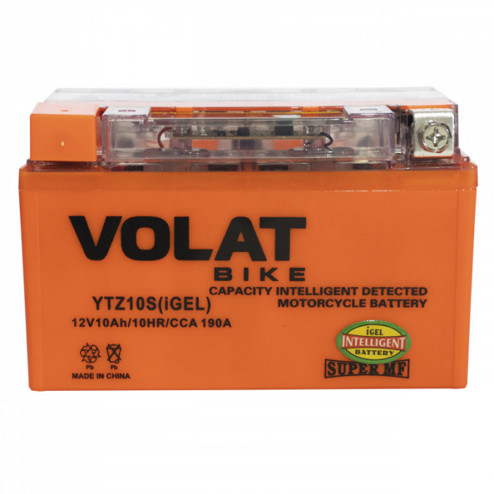 Аккумулятор для мототехники VOLAT iGEL YTZ10S 10Ач 190А прям. пол. 150x87x94 (YTZ10S-BS, CTZ10S)
