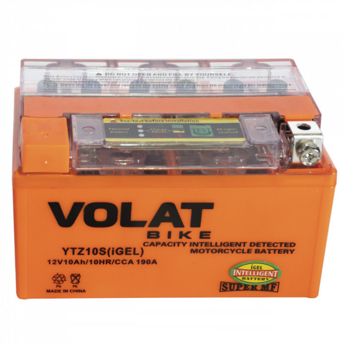 Аккумулятор для мототехники VOLAT iGEL YTZ10S 10Ач 190А прям. пол. 150x87x94 (YTZ10S-BS, CTZ10S)