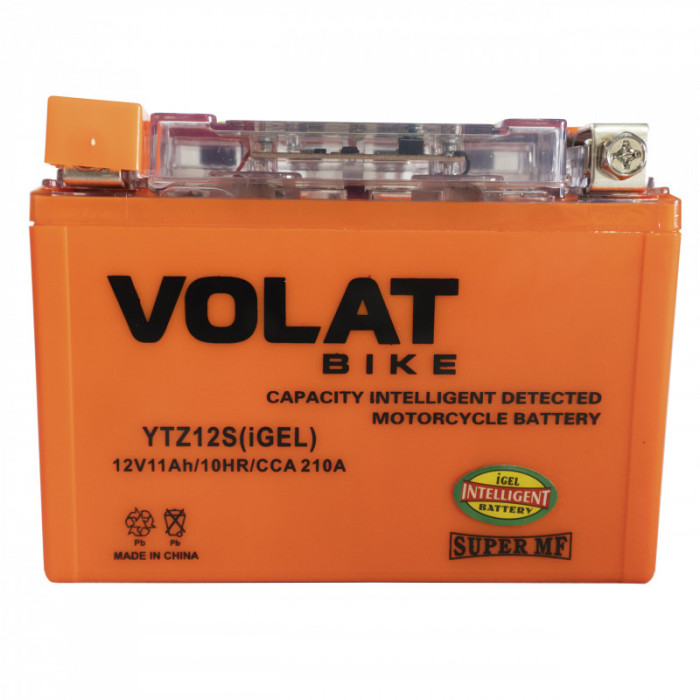 Аккумулятор для мототехники VOLAT iGEL 11Ач 210А прям. пол. 150x87x110 (YTZ12S, YTZ12S-BS, MT 12-11)