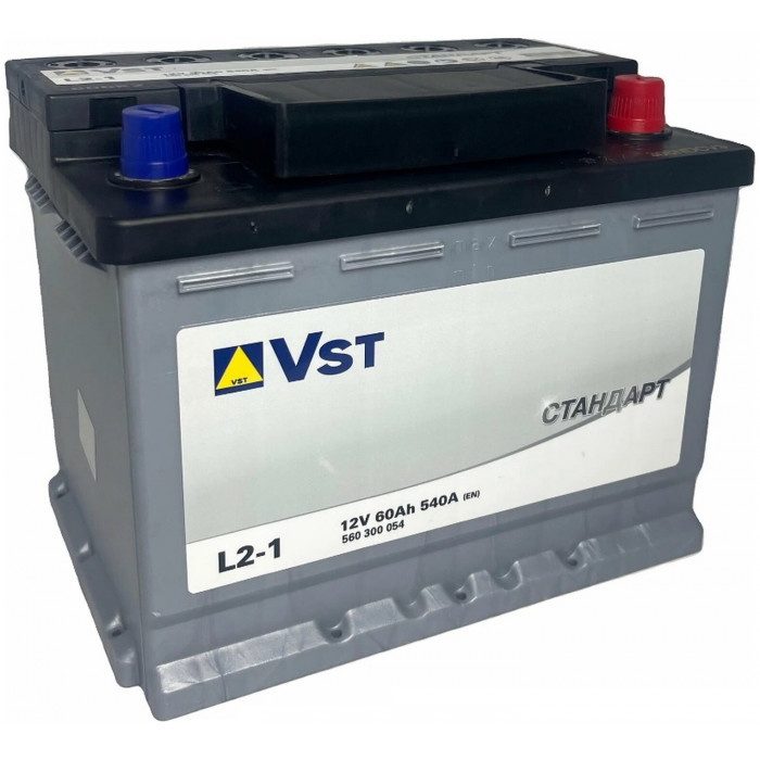 Автомобильный аккумулятор Vst Standart L2 60R+ 540А обр. пол. 242x175x190