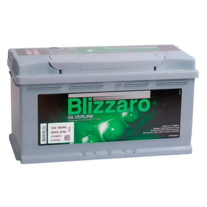 Аккумулятор BLIZZARO SILVERLINE 100R обр. пол. 860A 353x175x190