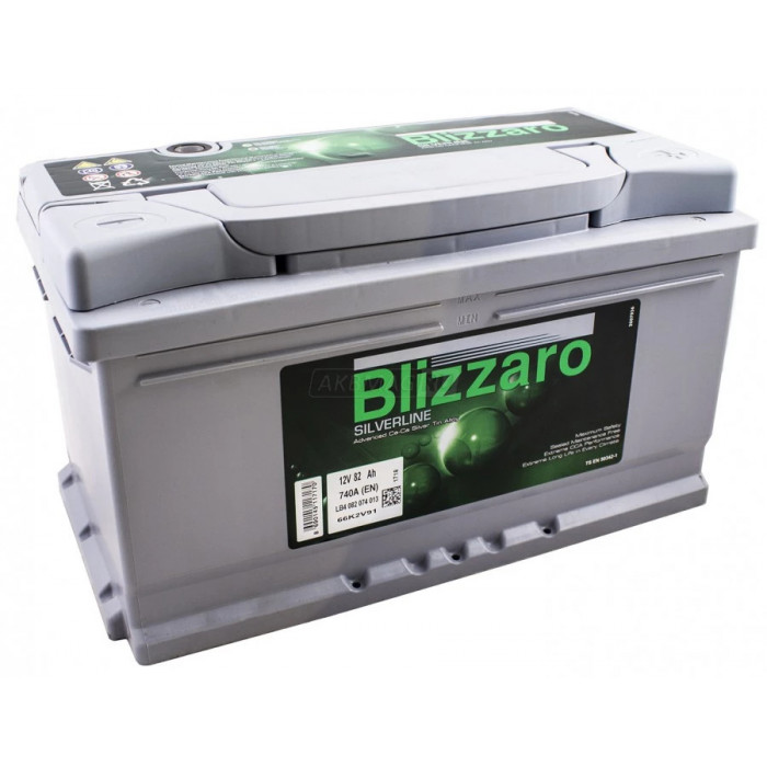 Аккумулятор BLIZZARO SILVERLINE 82R обр. пол. 740A низкий 315x175x175