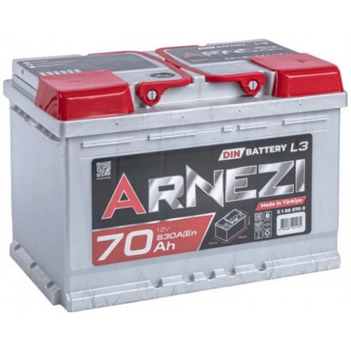 Автомобильный аккумулятор Arnezi DIN SMF 70R+ L3 EN 630А  обр. пол. 278x175x190
