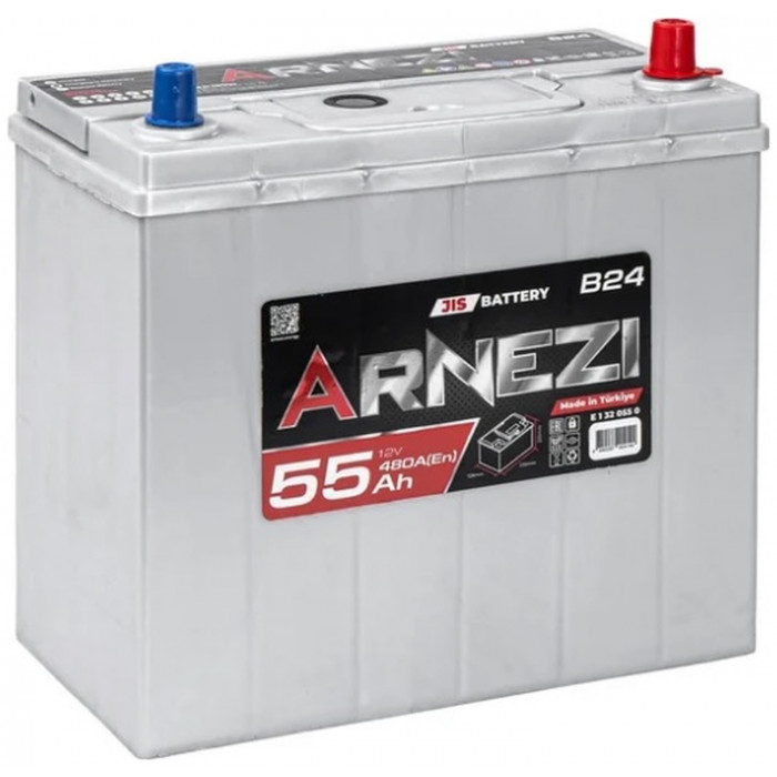 Автомобильный аккумулятор Arnezi JIS SMF 55R+ B24L EN 480А обр. пол. 238x128x220