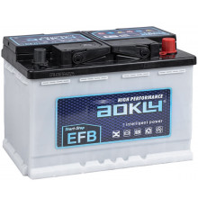 Автомобильный аккумулятор Aokly EFB Stop&Go 70 А/ч R+ L3 EN 730А обр. пол. 278x175x190