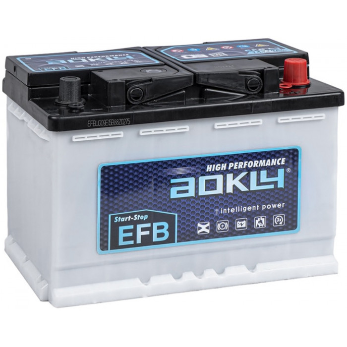 Автомобильный аккумулятор Aokly EFB Stop&Go 70 А/ч R+ L3 EN 730А обр. пол. 278x175x190