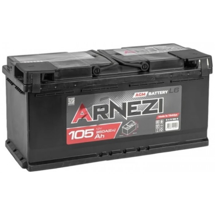 Автомобильный аккумулятор Arnezi AGM Start-stop 105R+ L6 EN 950А обр. пол. 393x175x190
