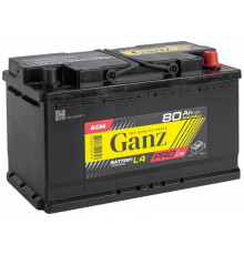 Автомобильный аккумулятор GANZ PRO-Line AGM 80R+ L4 EN 800А обр. пол. 315x175x190