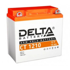 Аккумулятор Мото DELTA CT 1210 10Ач 100A прям. пол. 137x77x135 (YB9A-A, YB9-B, 12N9-4B-1)