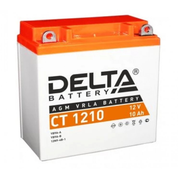 Аккумулятор Мото DELTA CT 1210 10Ач 100A прям. пол. 137x77x135 (YB9A-A, YB9-B, 12N9-4B-1)