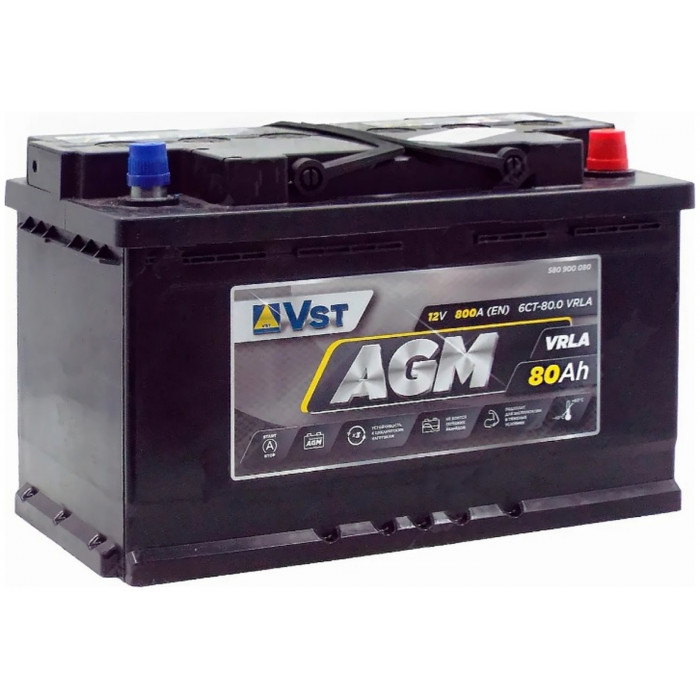 Автомобильный аккумулятор Vst AGM L4 80R+ 800А обр. пол. 315x175x190