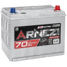Автомобильный аккумулятор Arnezi JIS SMF 70R+ D26L EN 650А  обр. пол. 260x173x220