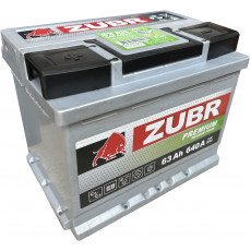 Автомобильный аккумулятор Zubr Premium L2 63L  640А пр. пол. 242x175x190