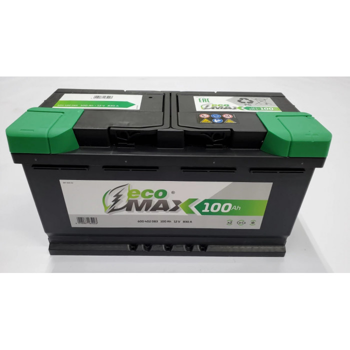 Аккумулятор ECOMAX 100R обр. пол. 830A 353x175x190