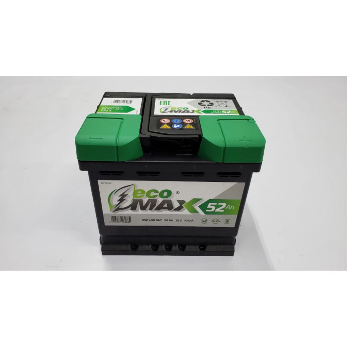 Аккумулятор ECOMAX 52R обр. пол. 470A 207x175x190