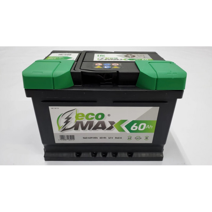 Аккумулятор ECOMAX 60R обр. пол. низкий 540A 242x175x175