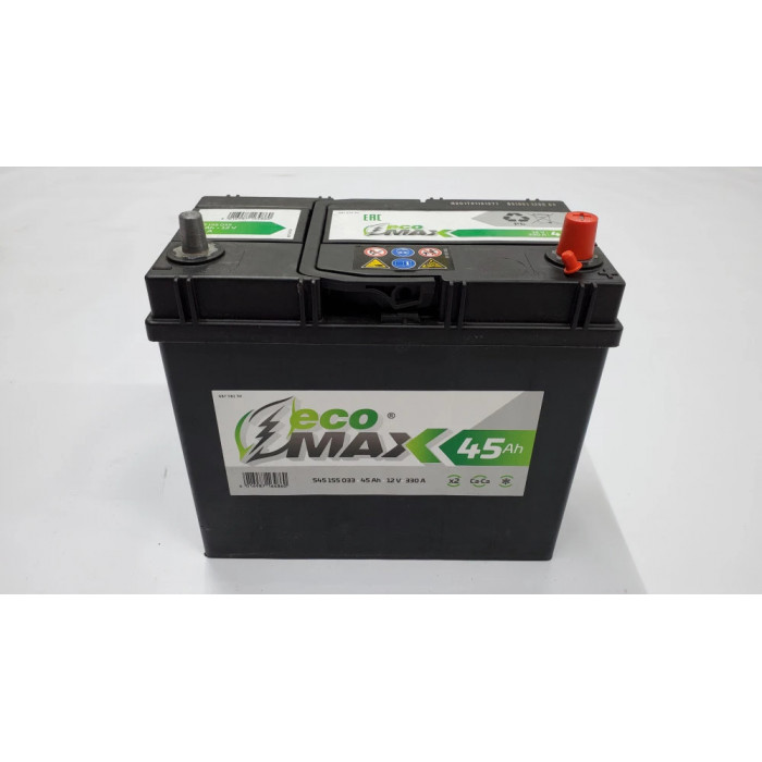 Аккумулятор ECOMAX 45R обр. пол. тонк. кл. 330A 238x128x220