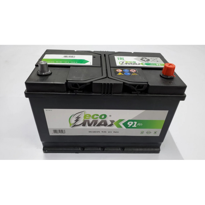 Аккумулятор ECOMAX Asia 91R обр. пол. 740A 306x173x220