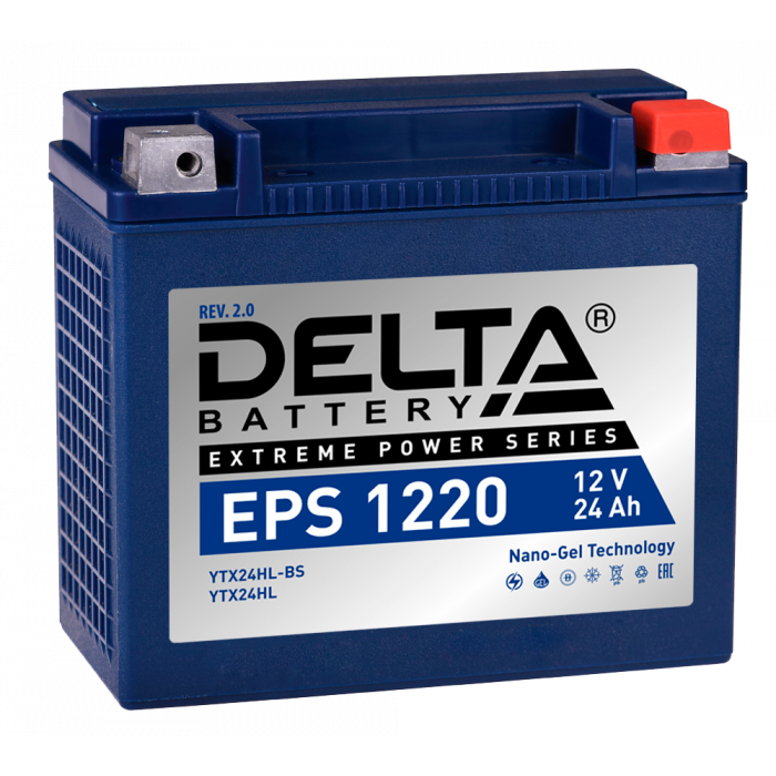 Аккумулятор DELTA EPS 1220 20Ач 340А обр. пол. 205x87x162 (Y50-N18L-A3, YTX24HL-BS, YTX24HL)