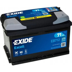 Аккумулятор EXIDE Excell EB712 71R обр. пол. низкий 670А 278x175x175
