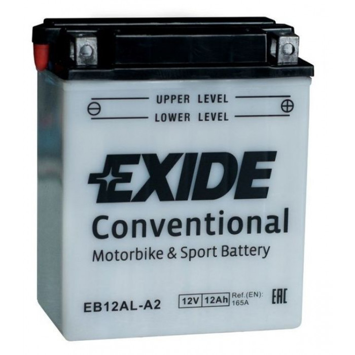Аккумулятор EXIDE CONVENTIONAL EB12AL-A2 12Ач 165A обр. пол. 134x80x160