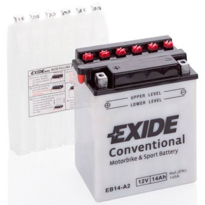Аккумулятор EXIDE CONVENTIONAL EB14-A2 14Ач 145A прям. пол. 134x89x166