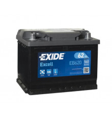 Аккумулятор EXIDE Excell EB620 62R обр. пол. низкий 540А 242x175x190